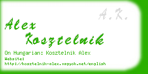 alex kosztelnik business card